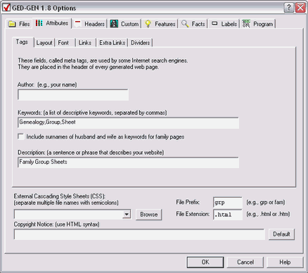 Attributes Tab