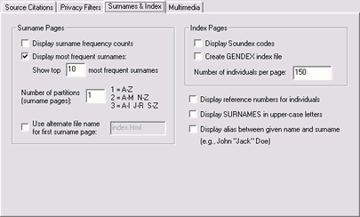 Surnames and Index Surnames and Index