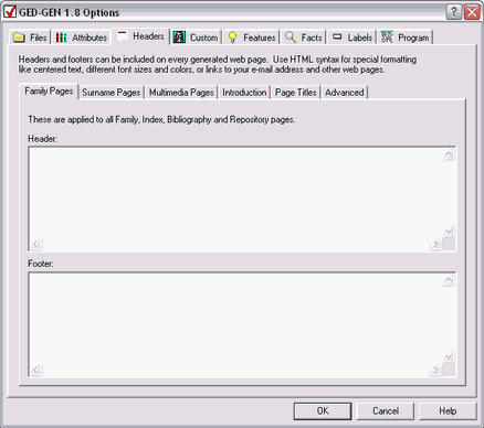Headers Tab