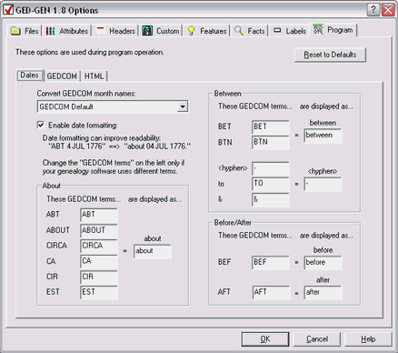 Program Tab